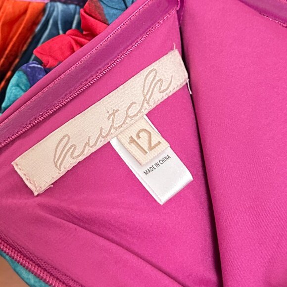 HUTCH Sabina Floral Tiered Plissé Gown in Multi Size US 12 - Picture 8 of 10